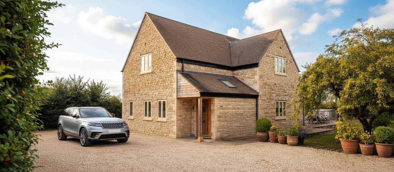Exterior view of Peewit Coach House in the Cotswolds